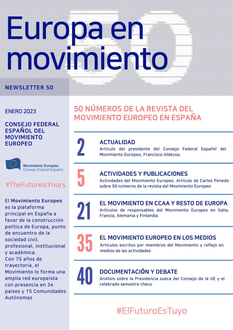 50 NÚMEROS DE LA REVISTA DELMOVIMIENTO EUROPEO EN ESPAÑA
